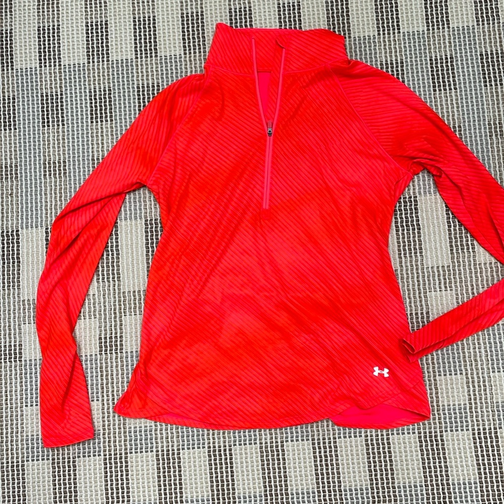 Under armor orange and pink 1/4 zip